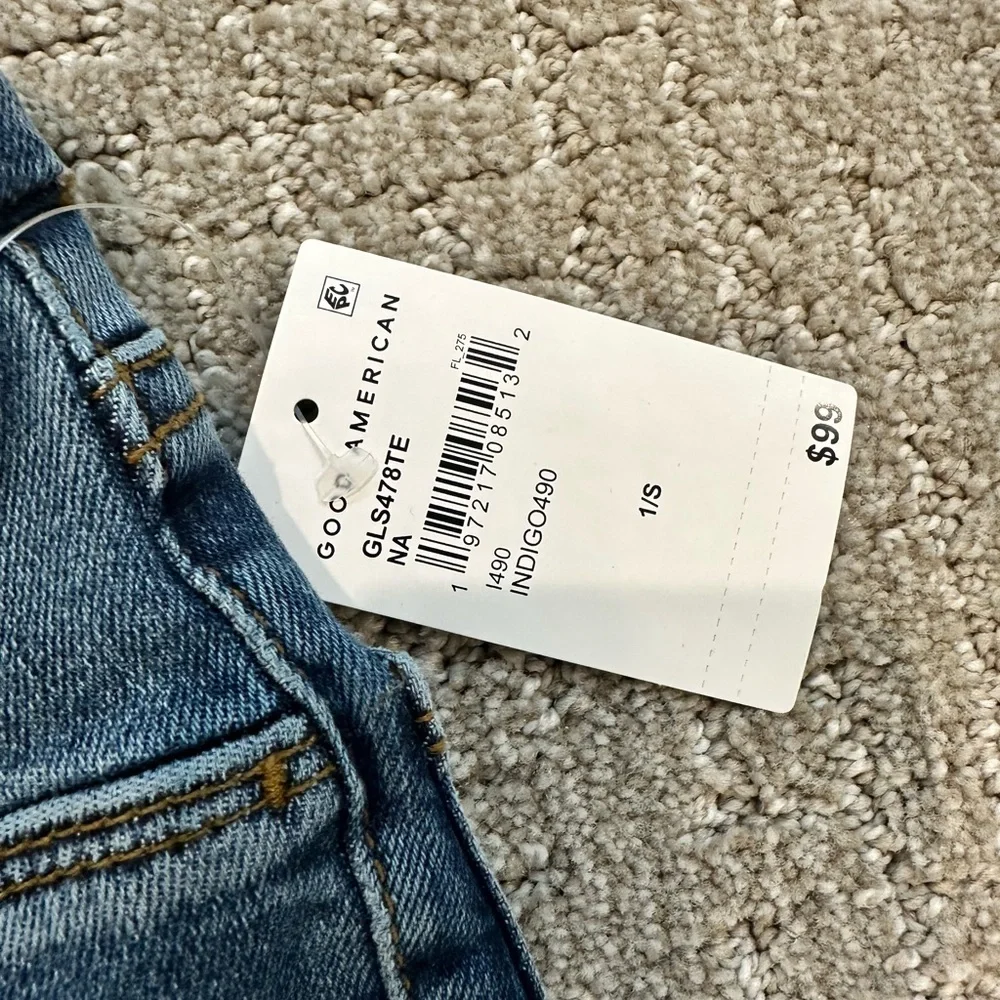 Good American Pull On Straight Leg Blue Jeans - Picture 5 of 8